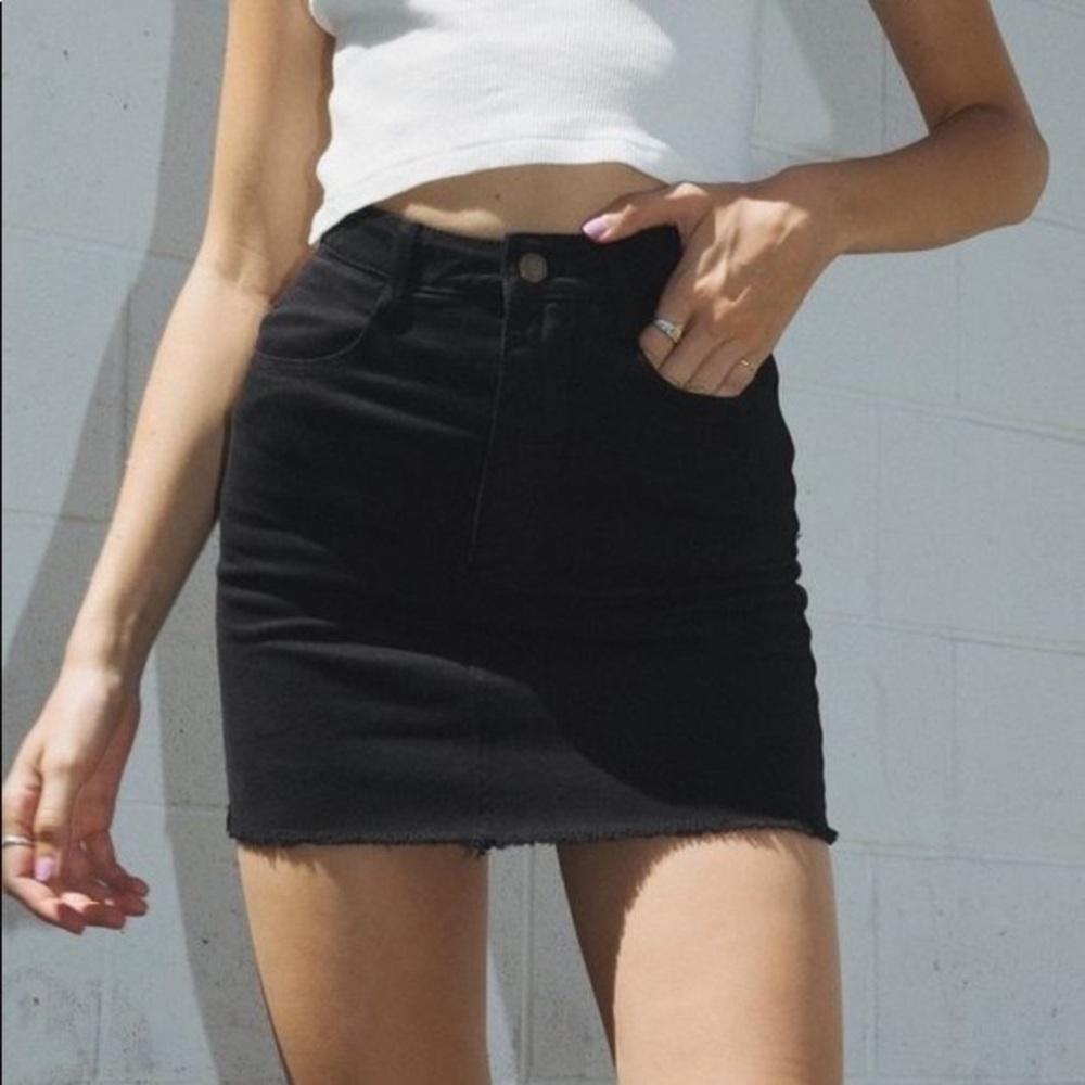 brandy melville black juliette denim skirt